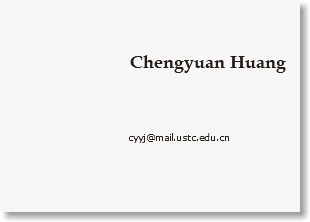  Chengyuan Huang cyyj@mail.ustc.edu.cn