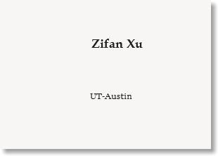  Zifan Xu UT-Austin