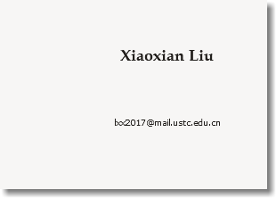  Xiaoxian Liu lxx2017@mail.ustc.edu.cn