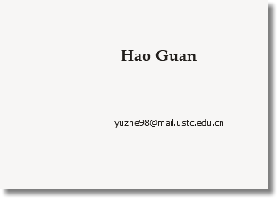  Hao Guan yuzhe98@mail.ustc.edu.cn