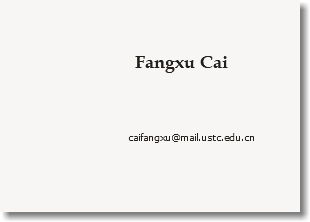  Fangxu Cai caifangxu@mail.ustc.edu.cn